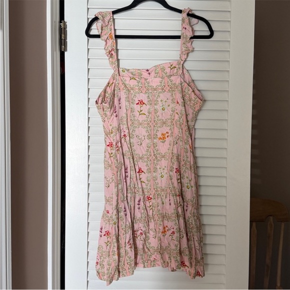 Agua Bendita x Target Pink Floral Smocked Mini Dress Size XL - Picture 6 of 6